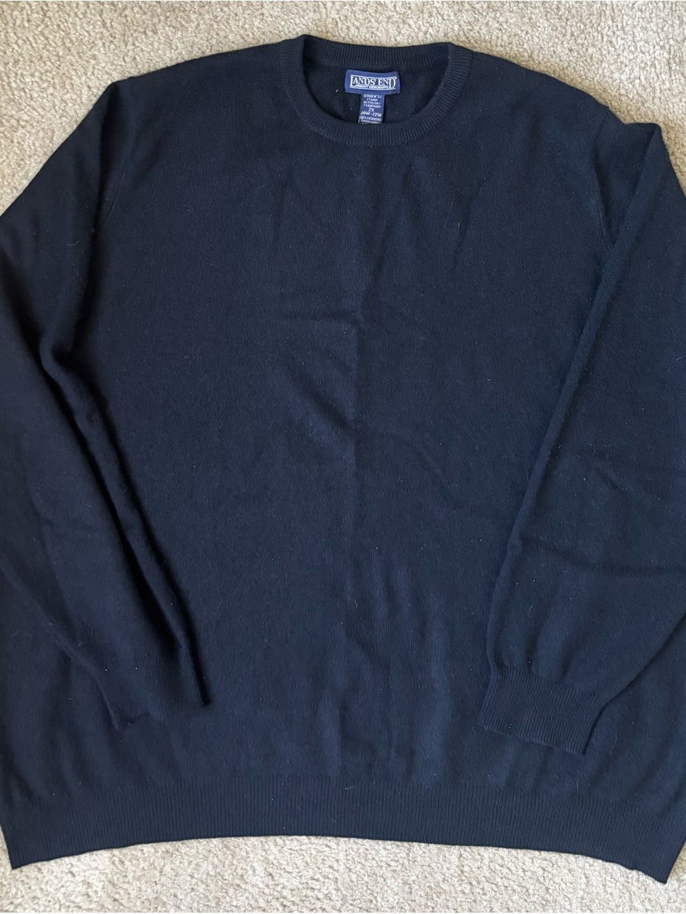 Lands' End Women’s Black Cashmere Pullover Sweater